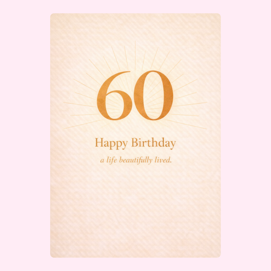 gold 60th birthday card minimal elegant design