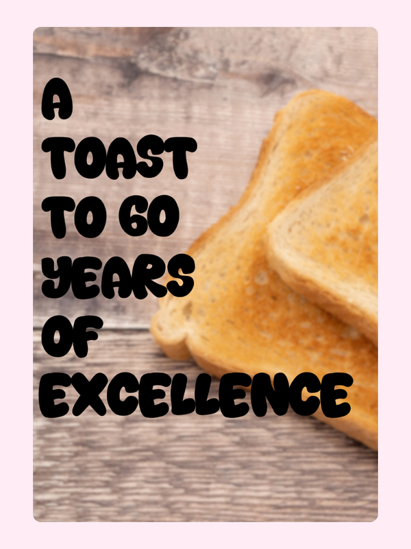 60th birthday card with toast and excellence message