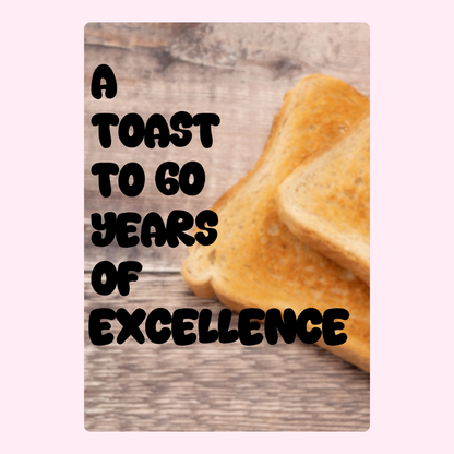 60th birthday card with toast and excellence message