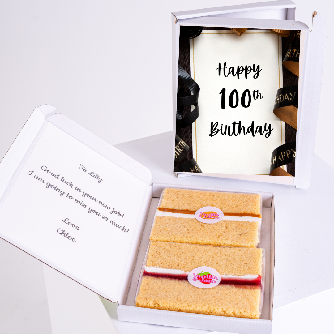 Birthday cake gift box for Lilly's 100th birthday.