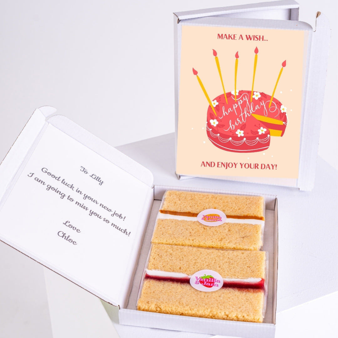 Birthday cake gift box with floral design