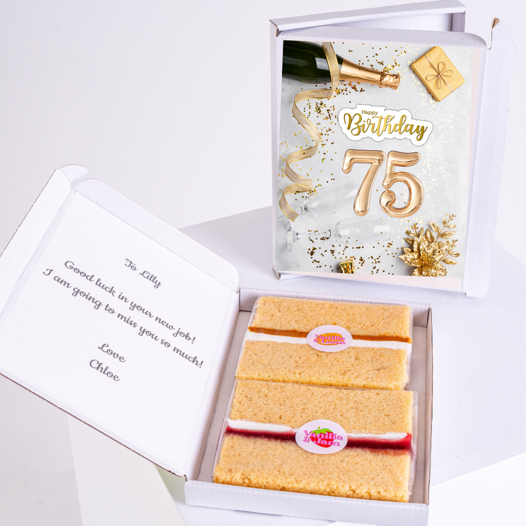 75th Birthday cake gift box for Lilly.