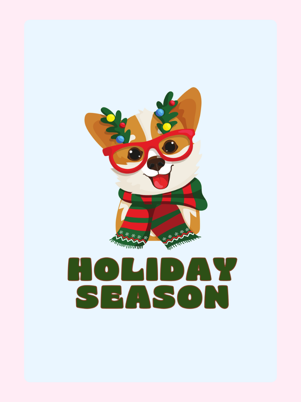 Holiday Season Corgi Cake Card, Christmas