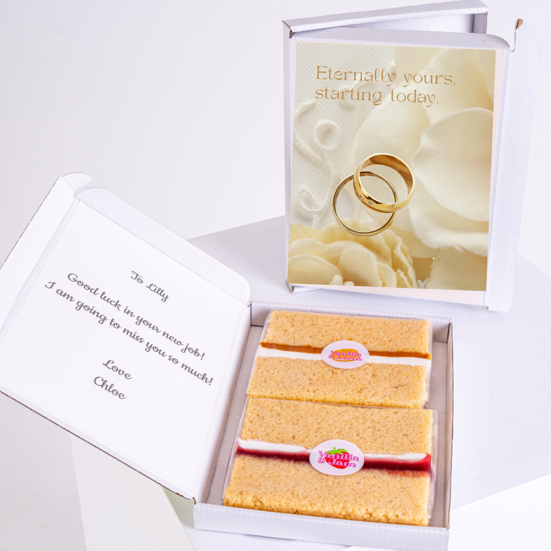 Wedding cake and farewell message for Lilly