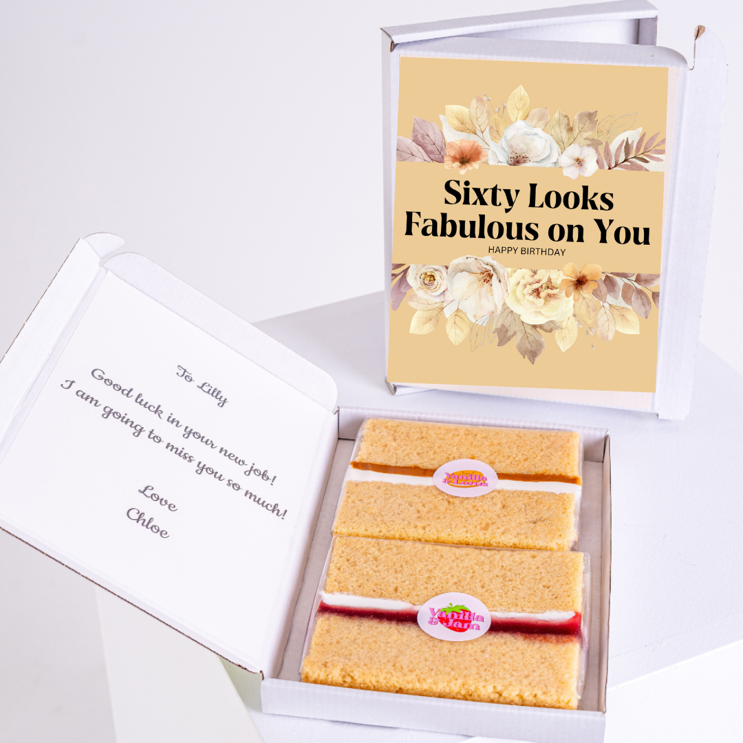 63rd birthday cake with Sixty Looks Fabulous on You card.
