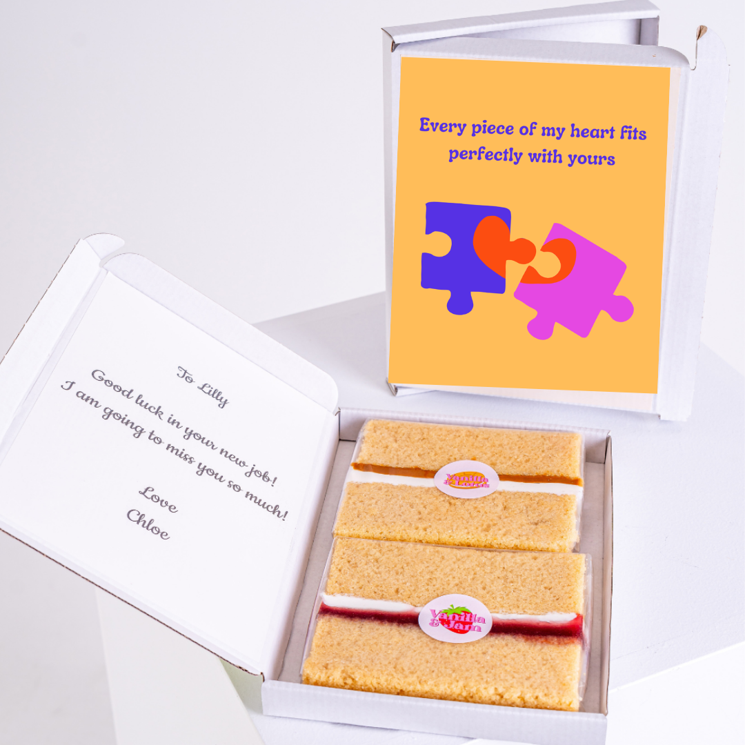 Gift box with cake and a message for Lilly.