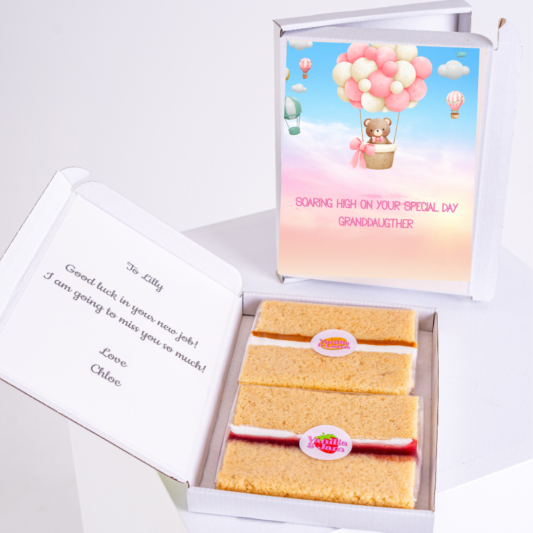 Cake gift box for Lilly, with Soaring High card.