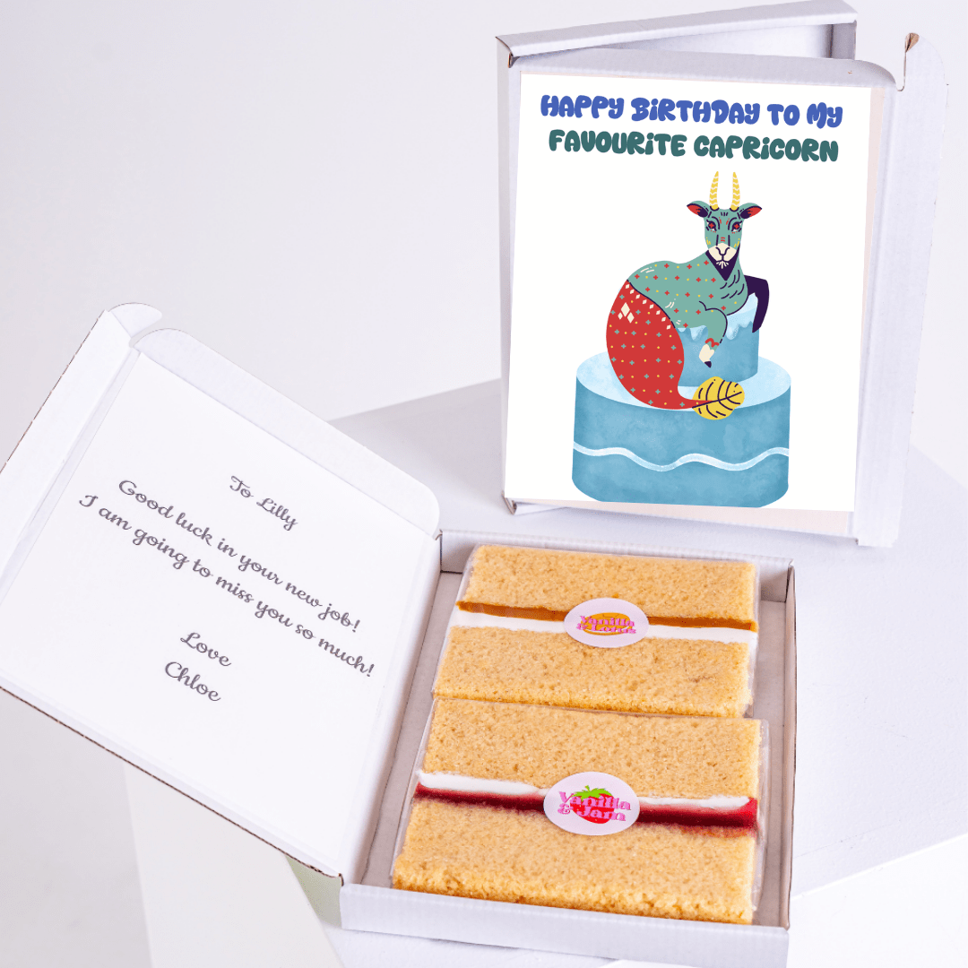 Capricorn birthday cake gift box for Lilly