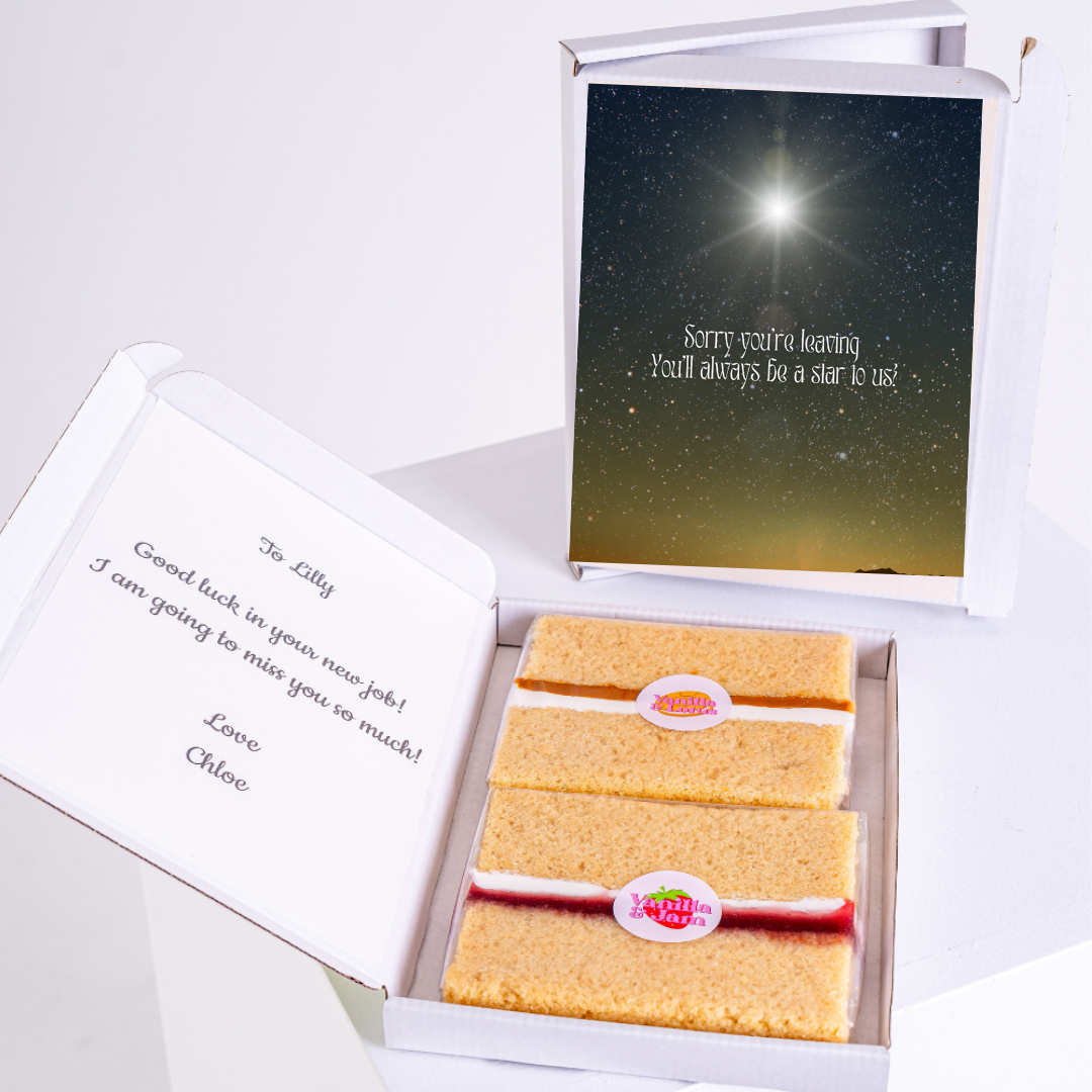 Cake gift for Lilly, with You'll always be a star card, goodbye message.