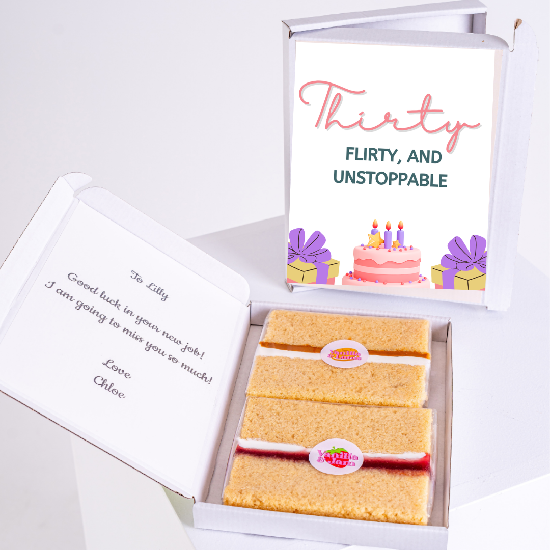 30th birthday cake gift for Lilly with card and message