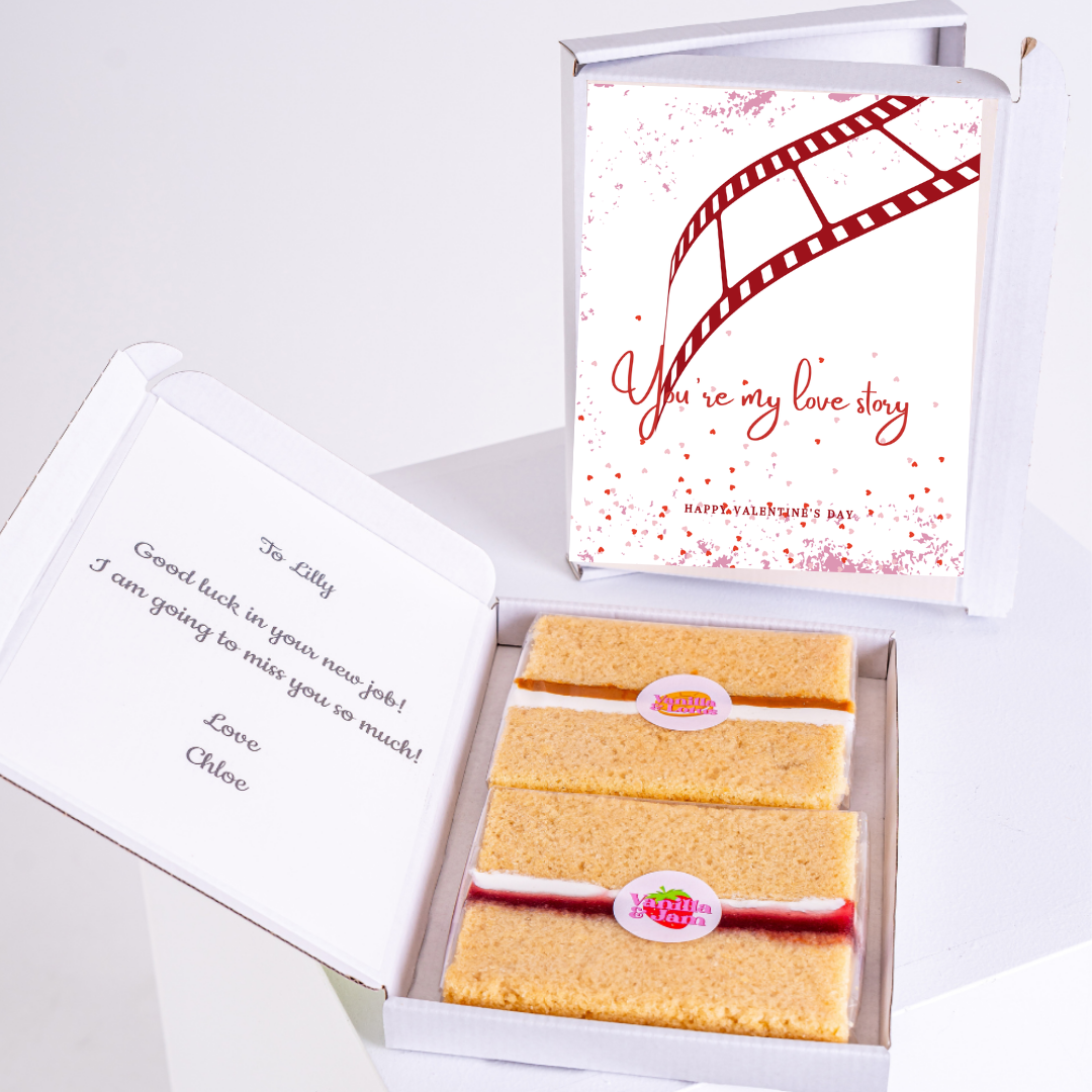 Cake gift box for Lilly, You're my love story card.