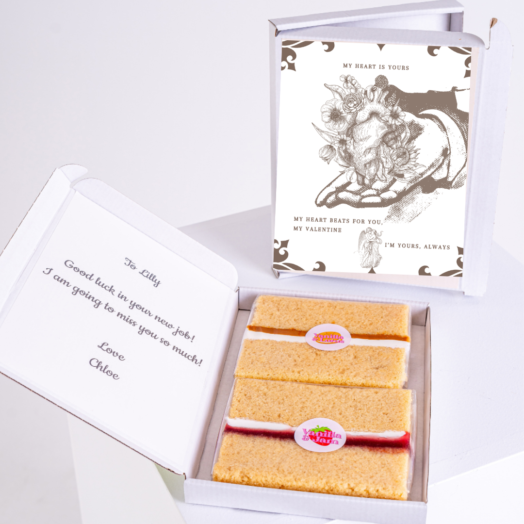 Cake gift box for Lilly, with Good luck card.