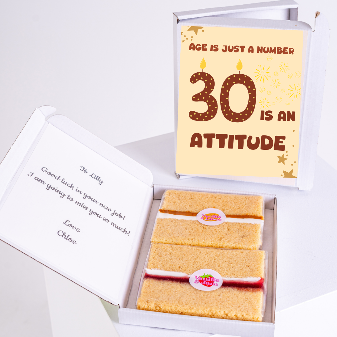 30th birthday cake gift for Lilly with message Age is just a number