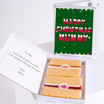 Christmas cake gift for Mum, with message & farewell.