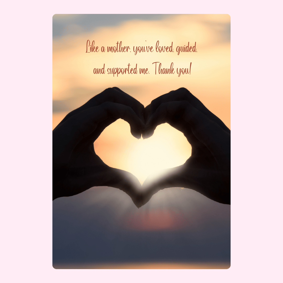 Mother's Day card with heart hands & sunset - 6_088cd17f