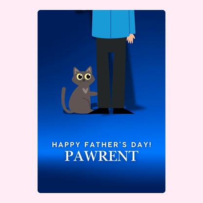 Father's Day Pawrent card with cat and person
