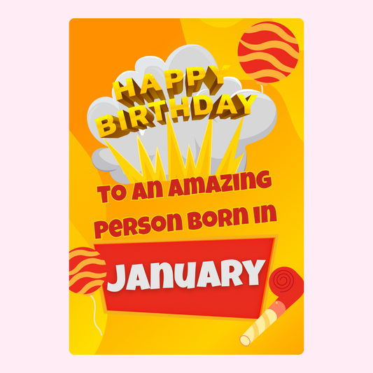 Happy Birthday card for January birthdays