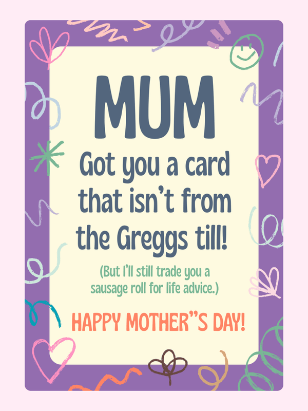 Not From Greggs Mother's Day Cake Card