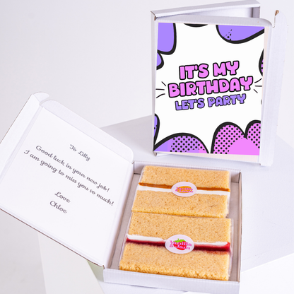 Birthday cake gift box with It's my Birthday card, for Lilly.