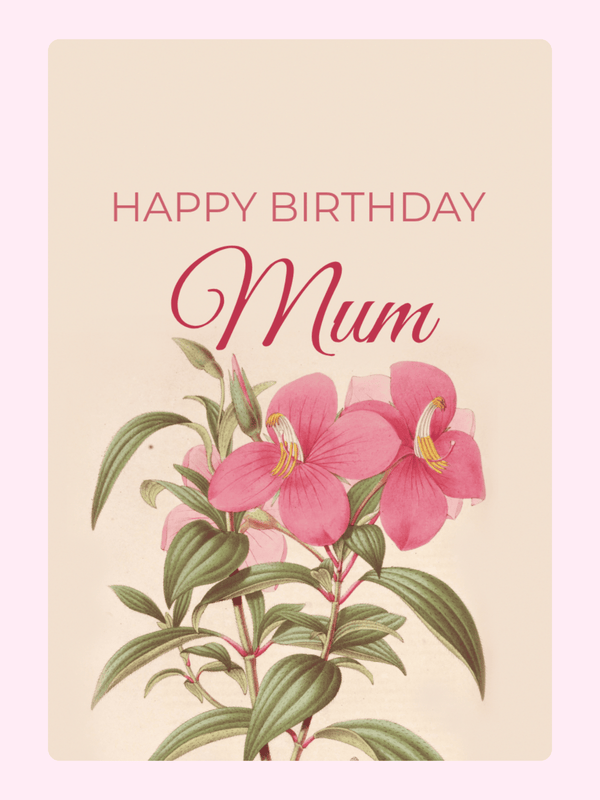 Happy Birthday Mum IV Cake Card