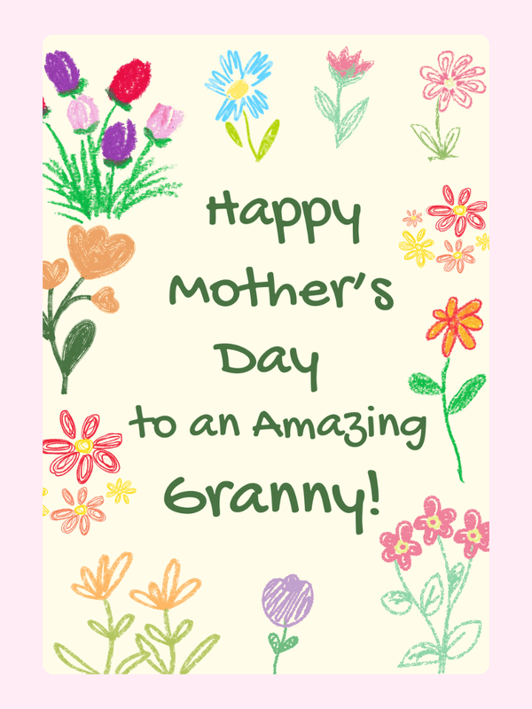 Mother's Day card for Granny with flowers