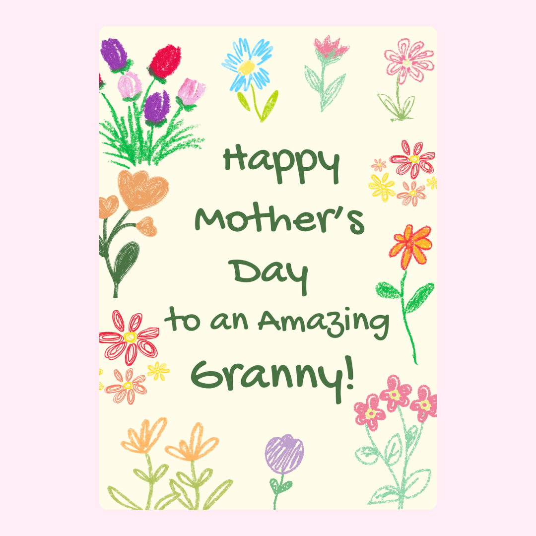 Mother's Day card for Granny with flowers