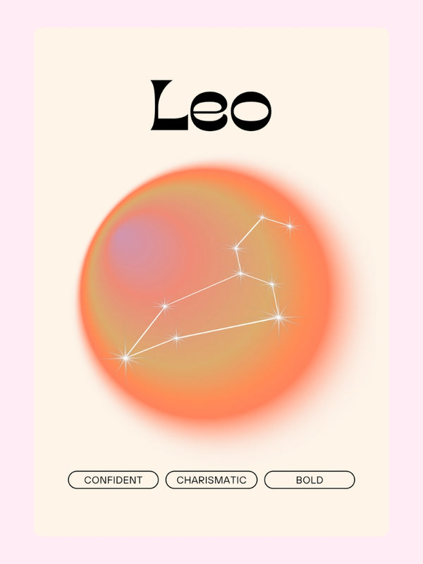 Leo Constellation Birthday Cake Card