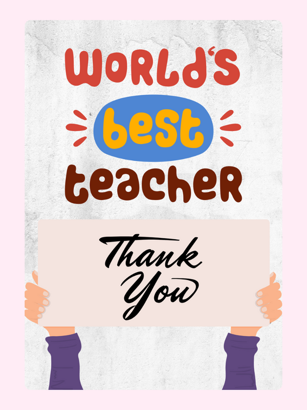 World's Best Teacher letterbox cake card with freshly baked cake slices