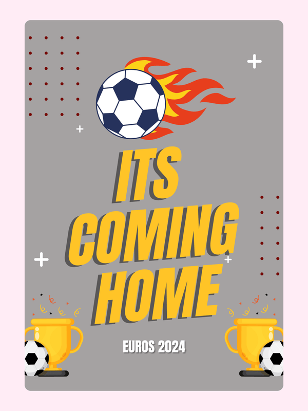 Euros 2024 It's Coming Home soccer poster