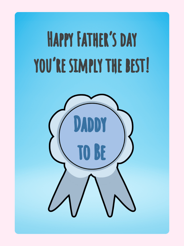 Father's Day card, Daddy to Be with ribbon,...