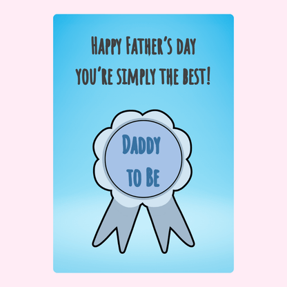 Father's Day card, Daddy to Be with ribbon,...