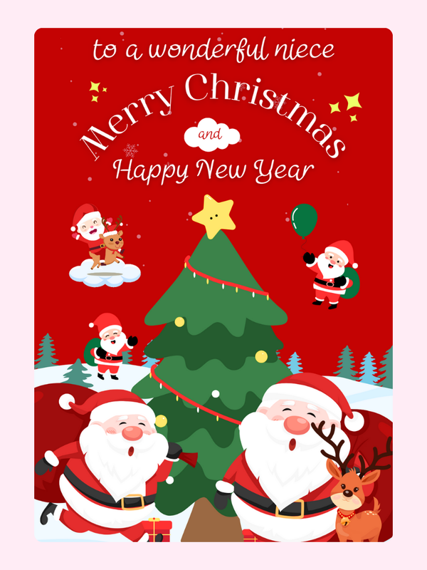Santas Cake Card, for a niece