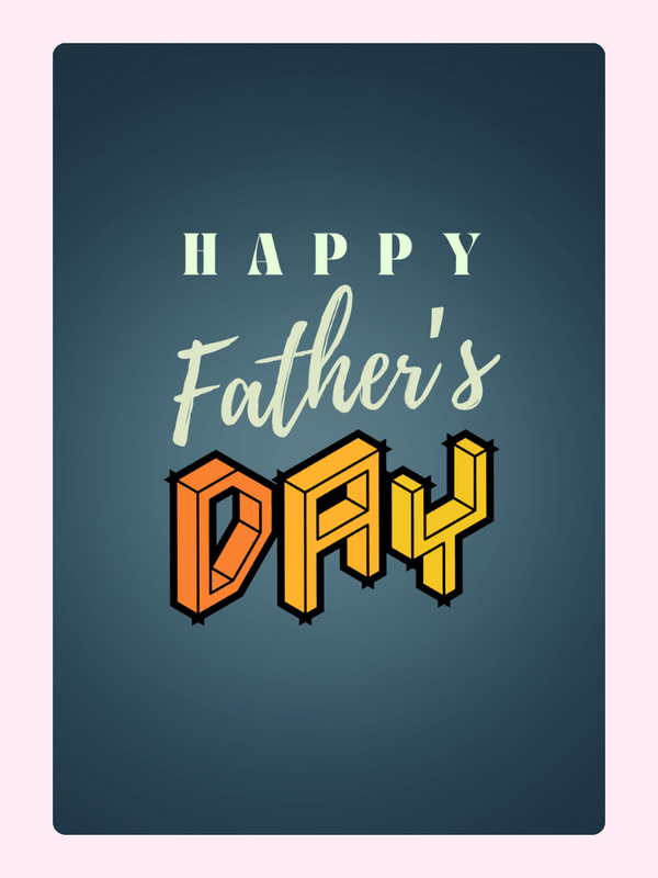 Isometric Happy Father's Day Cake Card