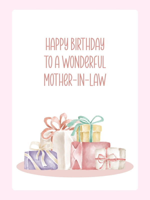 To A Wonderful Mother-in-Law Cake Card, for Mum
