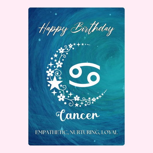 Cancer zodiac birthday design with stars