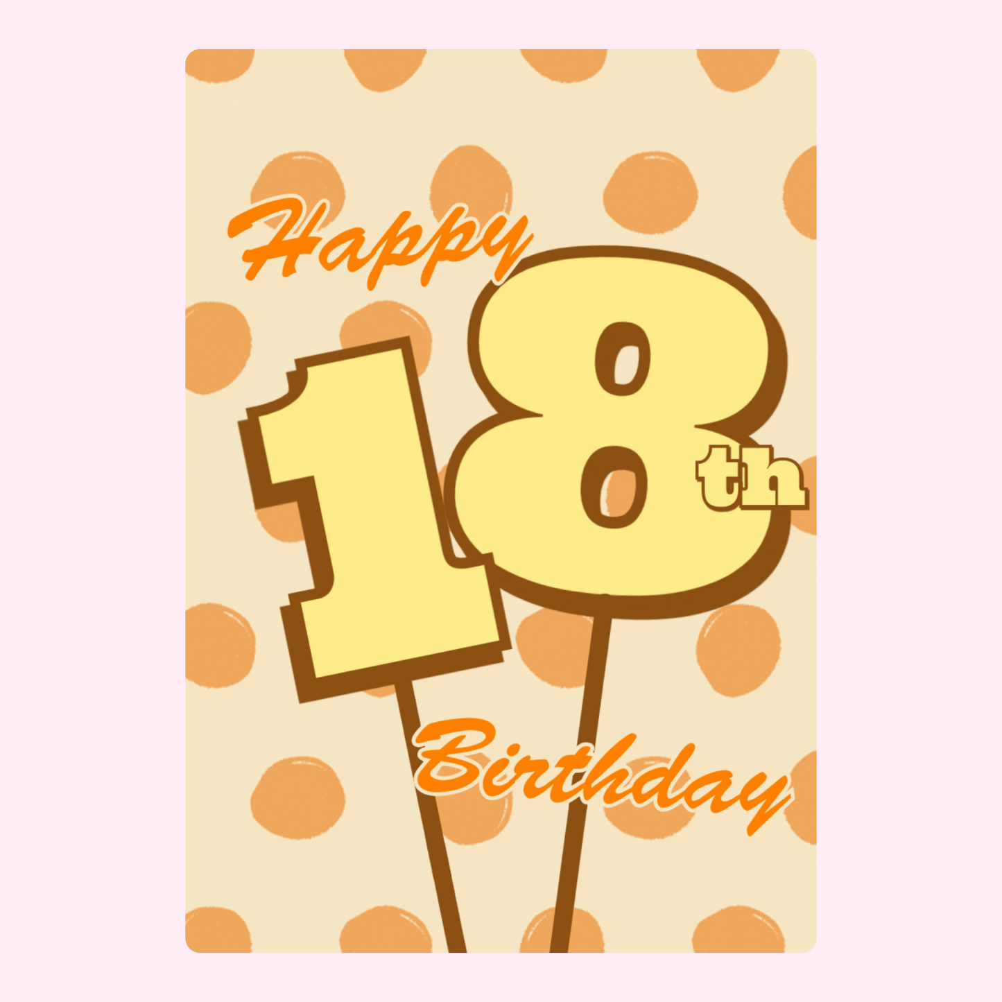 18th Birthday Card with Polka Dots