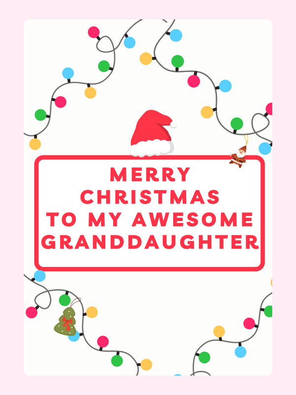 Awesome Granddaughter Cake Card, Christmas