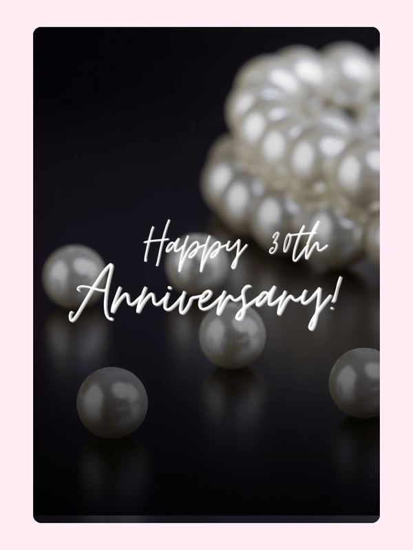 30th Anniversary card with pearls