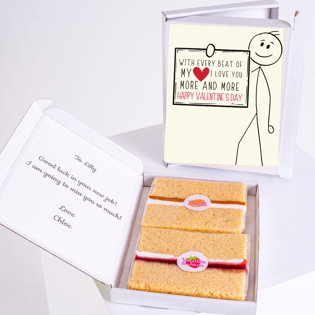 Valentine's Day cake & card gift for Lilly with a message.