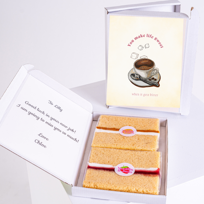 Gift box for Lilly with cake and coffee card