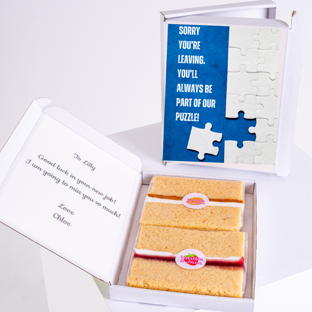 Farewell gift for Lilly with puzzle and cake