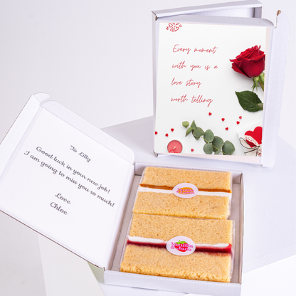 Cake gift box with card and rose, 71_f96b43af