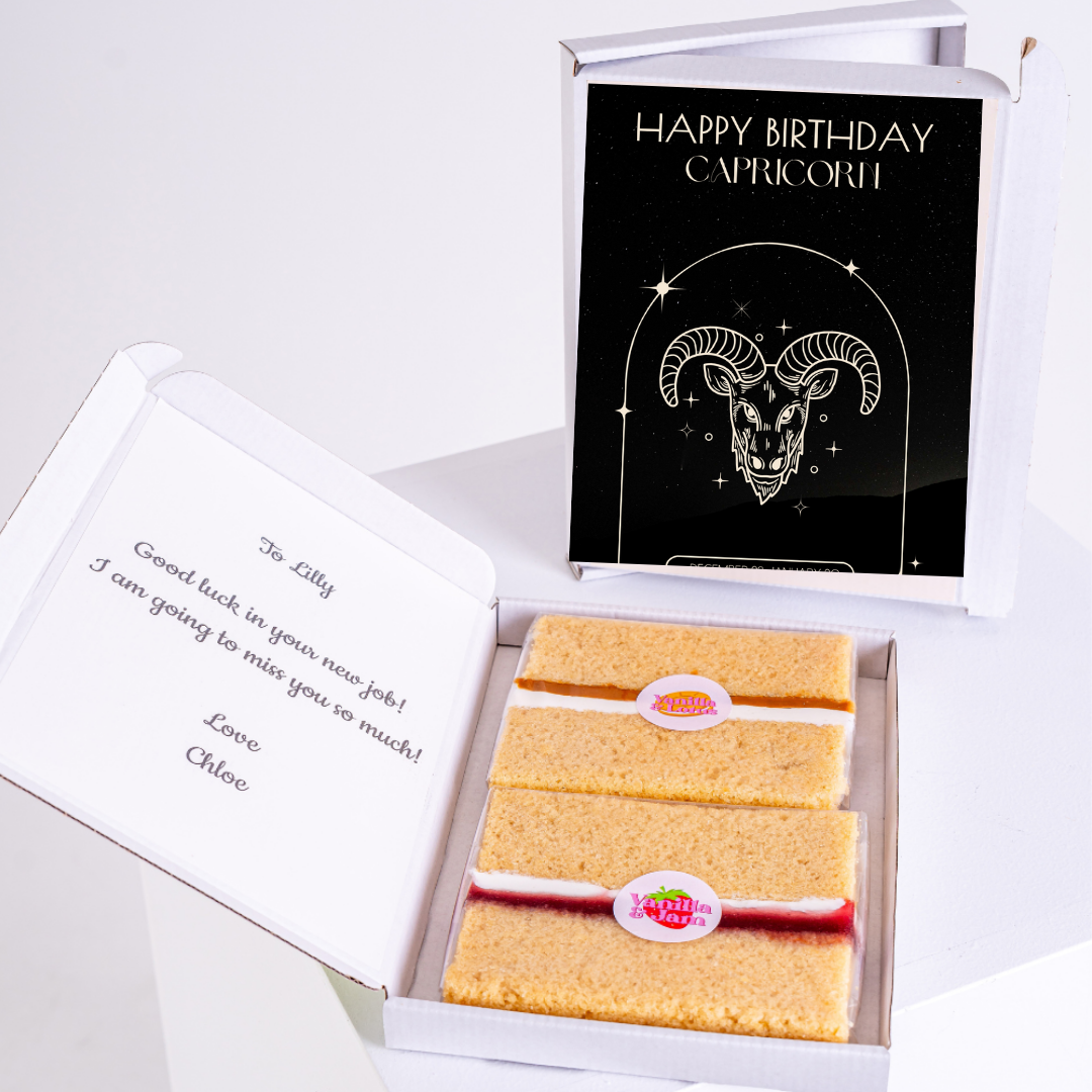 Birthday cake & Capricorn card gift box for Lilly