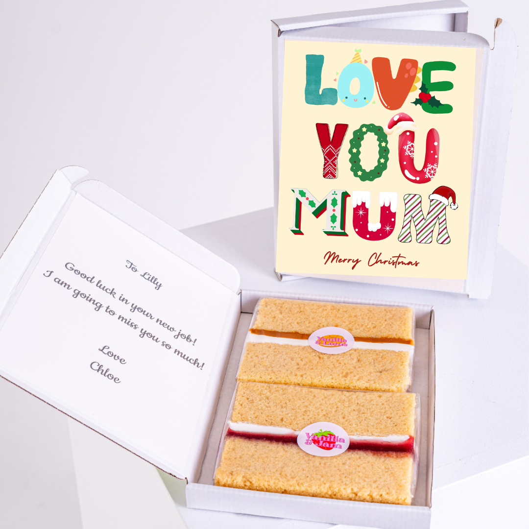 Christmas cake & Love You Mum card gift box