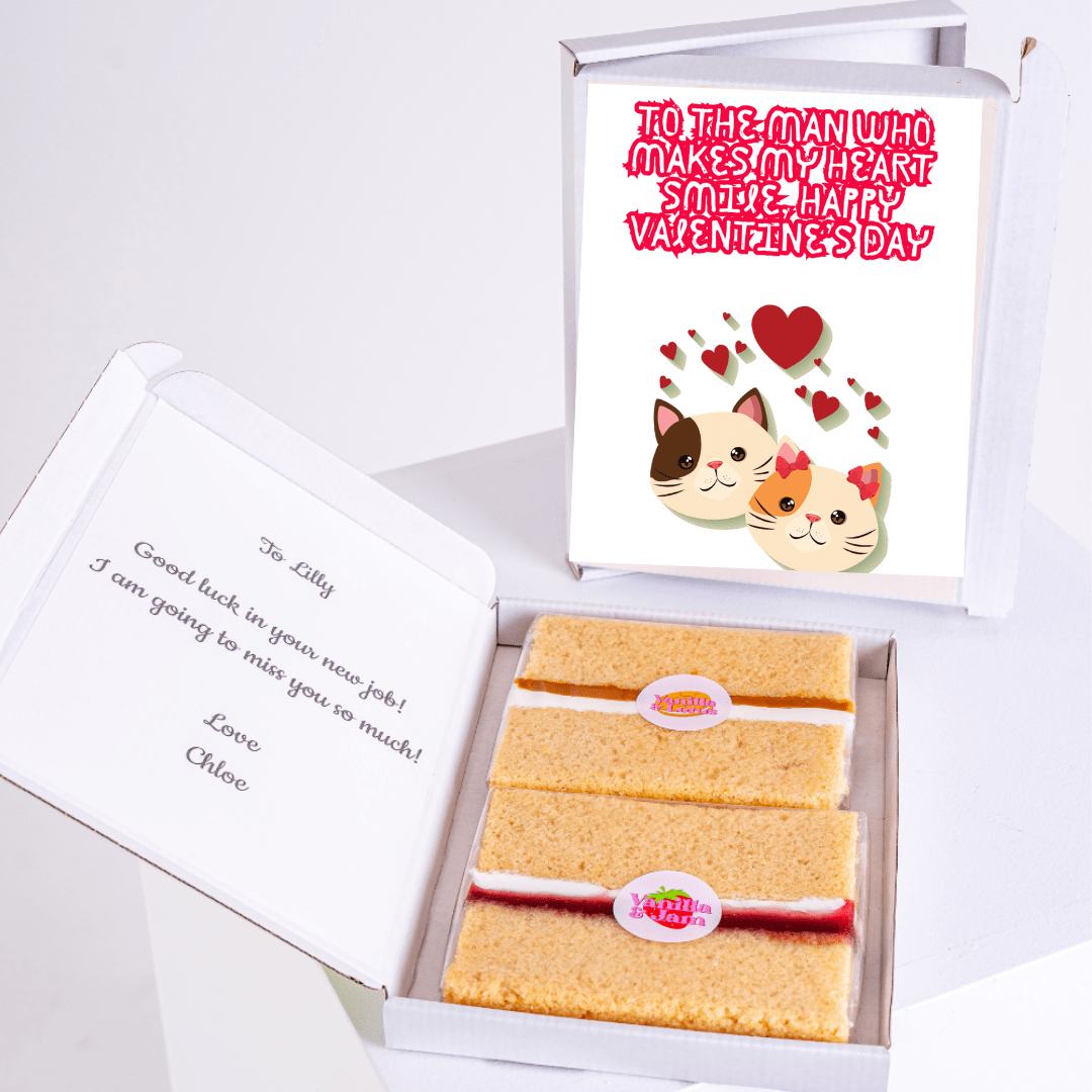 Valentine's Day gift set for Lilly with cake and card