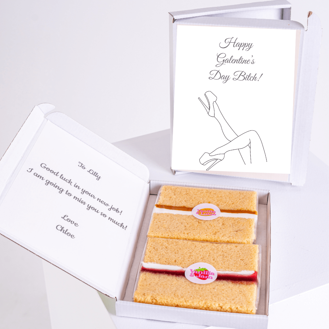 Galentine's Day cake gift box with card for Lilly.