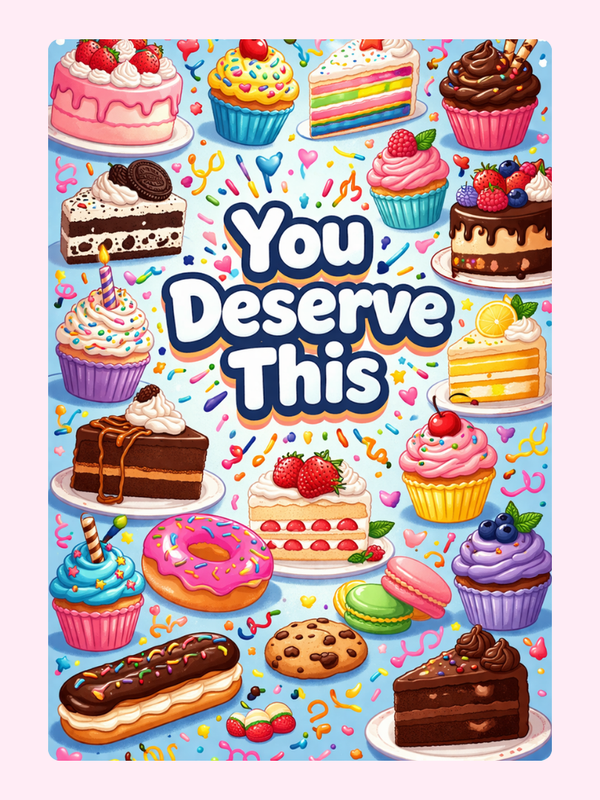 TY009 letterbox cake card with freshly baked cake slices