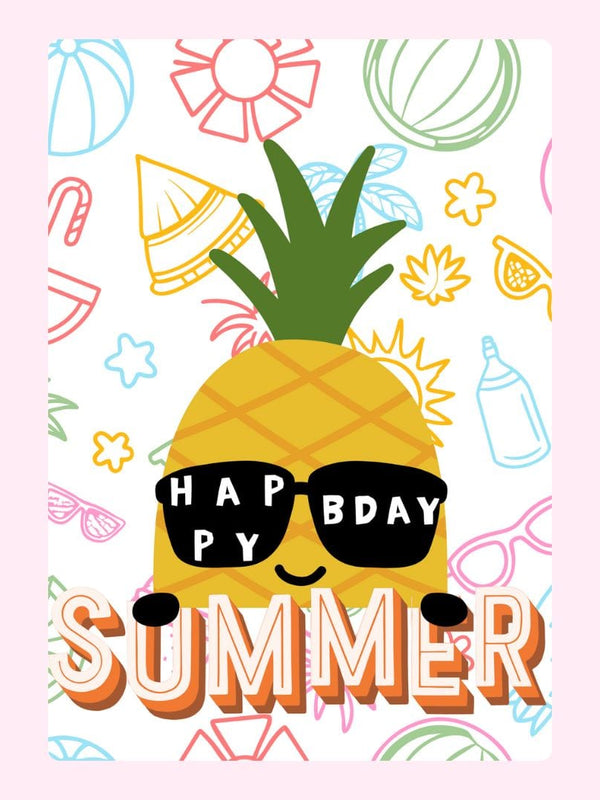 Pineapple Cake Card, birthday
