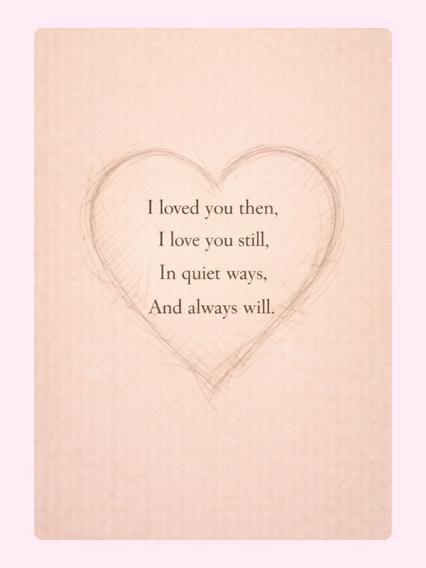 Loved You Then In Quiet Ways Anniversary Poem Cake Card