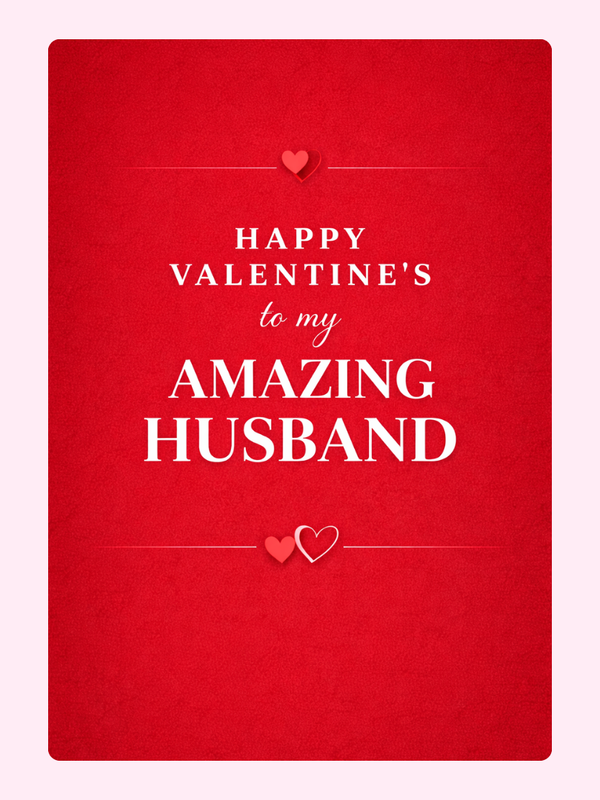 Amazing Husband Valentine's Cake Card